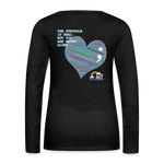 Women’s Long Sleeve  V-Neck Flowy Tee - Sage Art by Tin Crow Art - charcoal grey