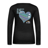 Women’s Long Sleeve  V-Neck Flowy Tee - Sage Art by Tin Crow Art - charcoal grey