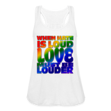 Women’s Racerback Tank - When Hate Is Loud - white