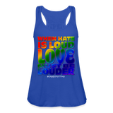 Women’s Racerback Tank - When Hate Is Loud - royal blue