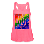 Women’s Racerback Tank - When Hate Is Loud - neon pink